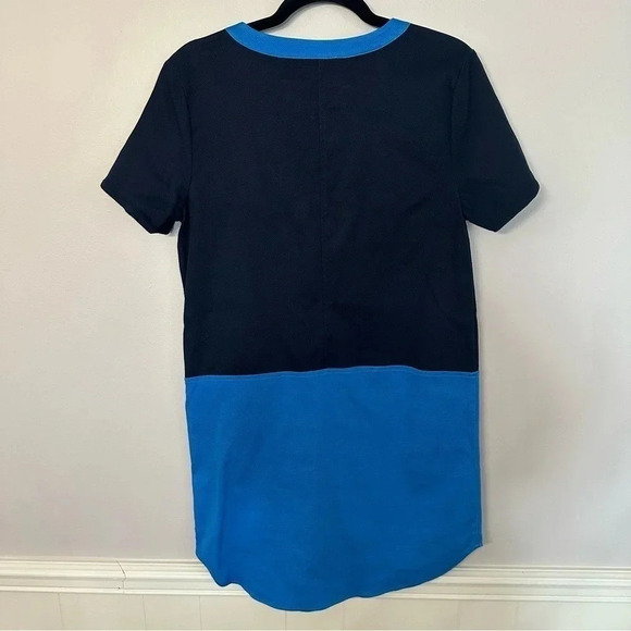 Land's End Women's Short Sleeve Color Block Blue V-Neck Dress Size S GUC - Picture 9 of 9
